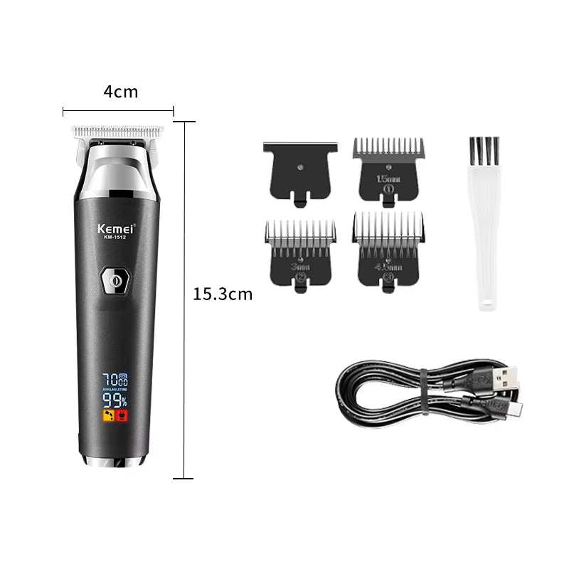 Tondeuse cheveux sans fil ZeroBlade™ Pro de Ma boutique, 7000RPM, avec affichage LCD et lames en acier pour un rasage précis