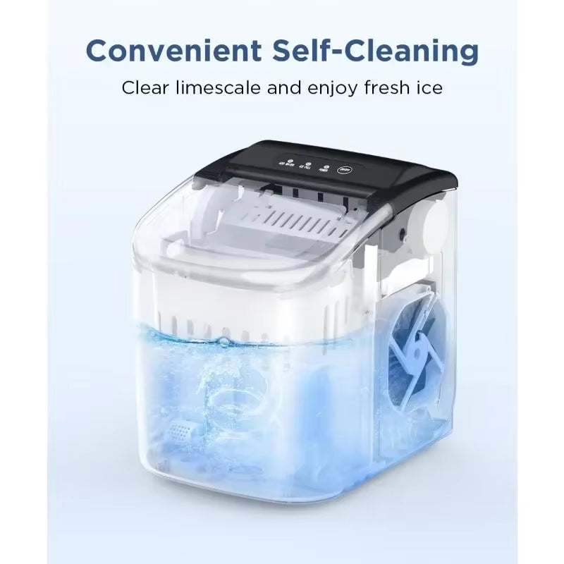 Machine à glaçons portable Ma boutique, appareil de comptoir avec nettoyage automatique, 9 glaçons en 6 min, capacité 26,5Lbs/24h