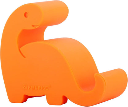 Support de téléphone de bureau Plinrise Animal Dinosaure en silicone orange, stand créatif pour téléphone et tablette, 1,3" x 3,0" x 2,7".
