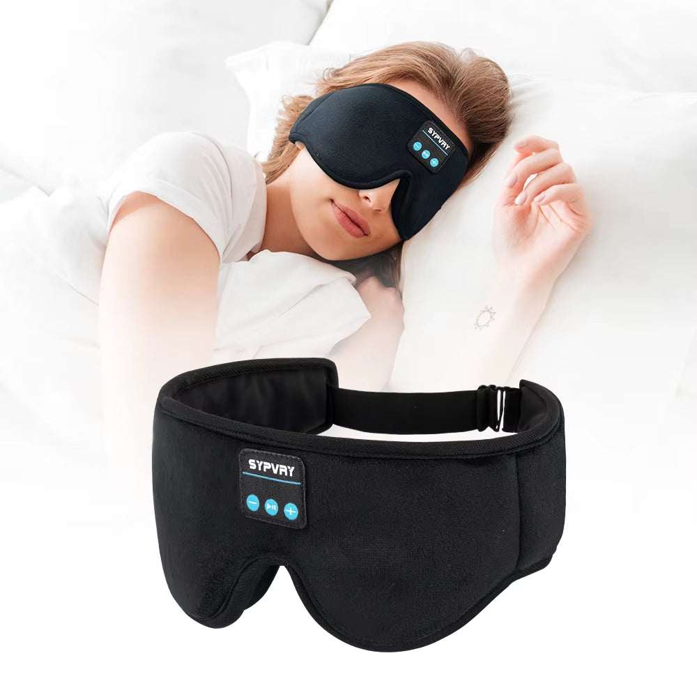Masque de sommeil 3D DreamTune avec casque Bluetooth sans fil et couvre-yeux ajustable, noir, pour dormir et écouter de la musique.