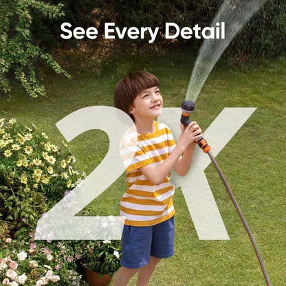 Caméra de sécurité solaire sans fil 2K pour extérieur, haute résolution, conçue par Ma boutique, visible en image.
