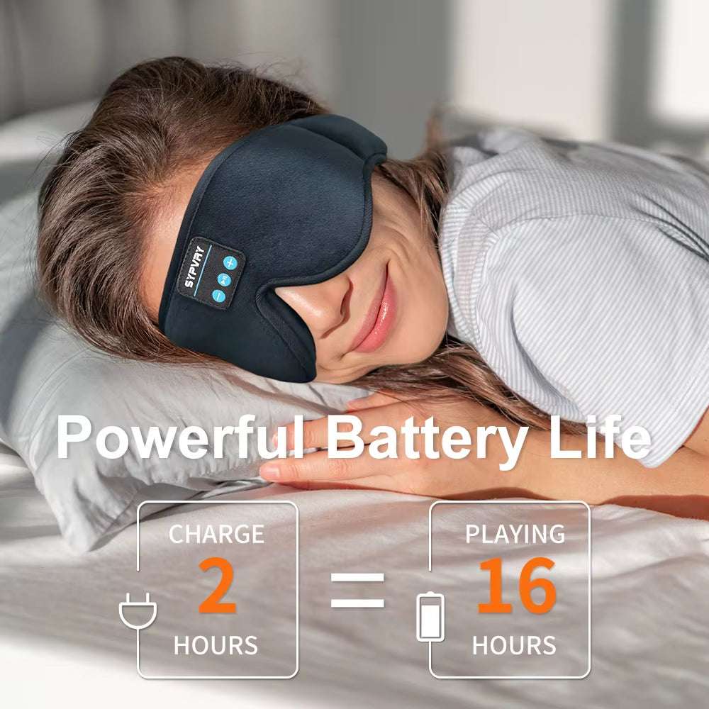 Masque de sommeil 3D DreamTune Bluetooth avec casque sans fil et couvre-yeux réglable, pour dormir confortablement.