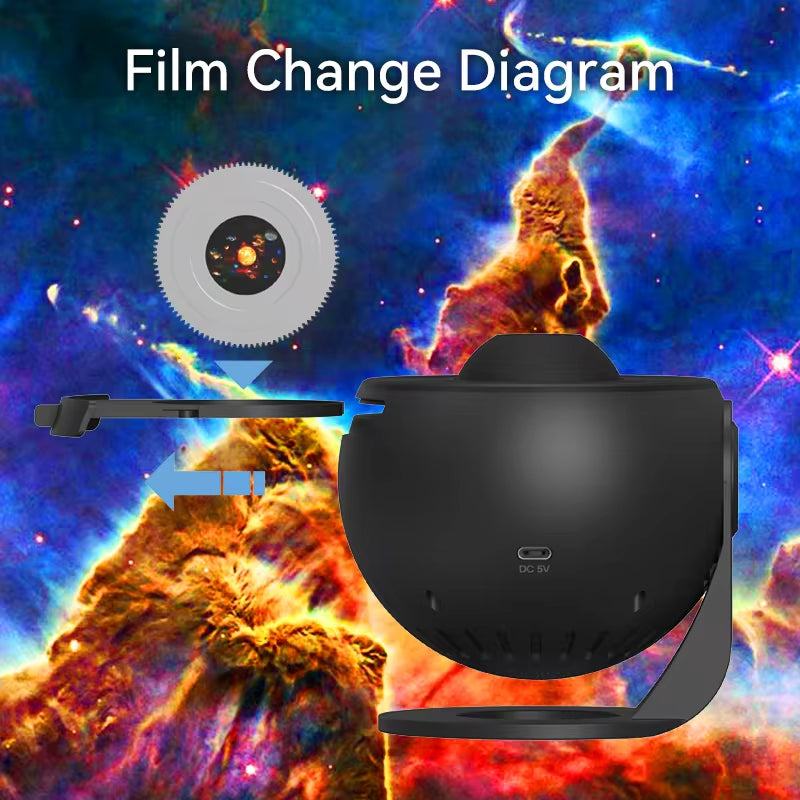 Projecteur de galaxie Ma boutique avec 13 films, créant un ciel étoilé romantique pour chambre à coucher.
