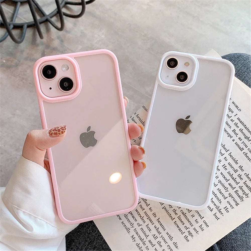 Coque en silicone transparente Candy Shockproof pour iPhone 11 à 17, protection arrière robuste et design coloré.