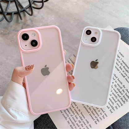 Coque en silicone transparente Candy Shockproof pour iPhone 11 à 17, protection arrière robuste et design coloré.