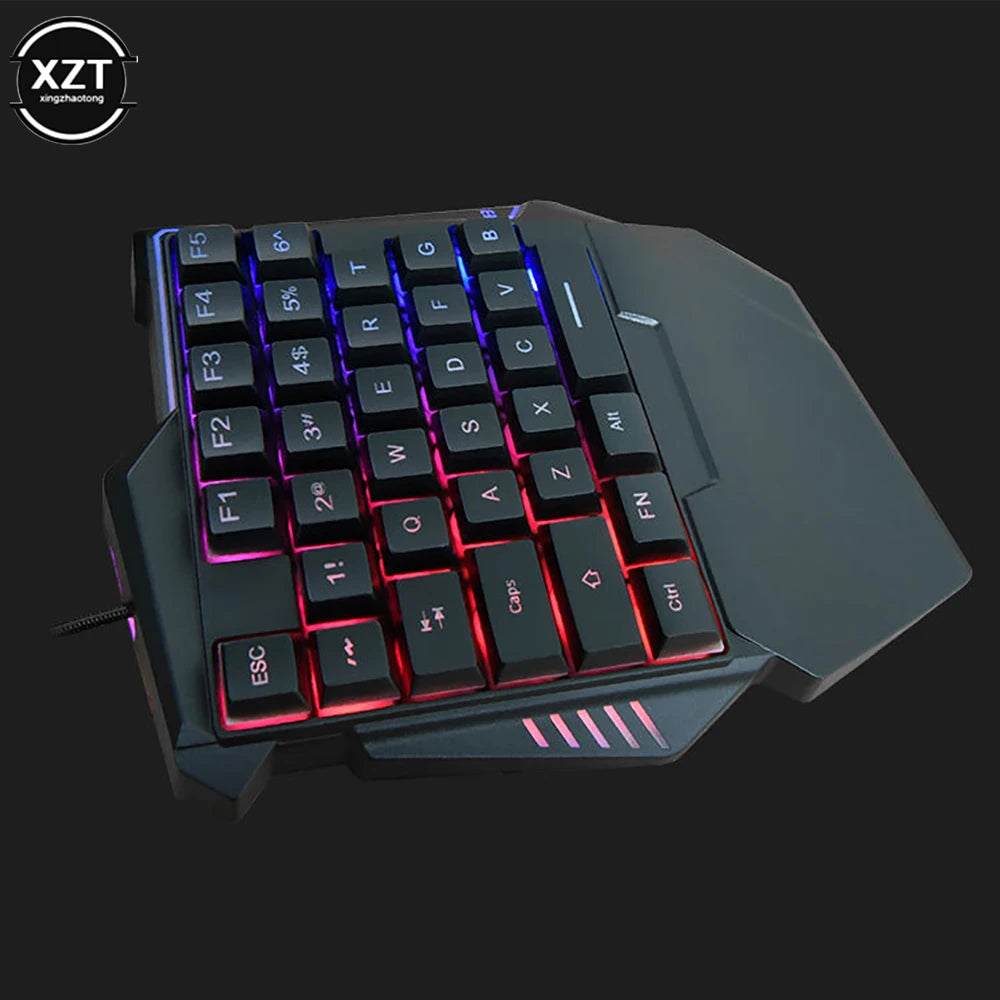 Clavier mécanique portable USB à une main avec 35 touches, conçu pour le gaming, clavier ergonomique compact et filaire.