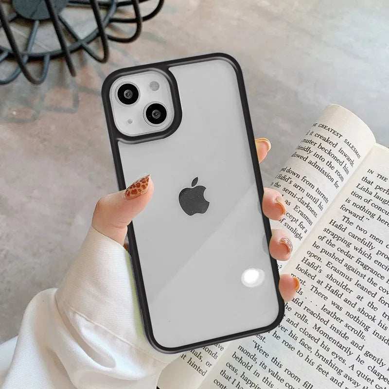 Coque en silicone transparente anti-choc pour iPhone 11 à 17, protection arrière flexible, design clair, compatible avec modèles Pro Max XS XR.