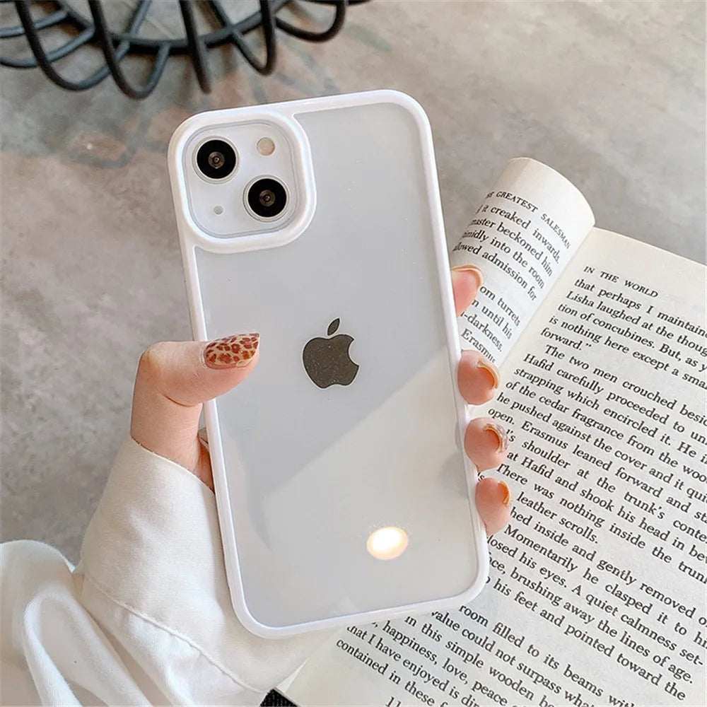 Coque en silicone transparente Candy Shockproof pour iPhone 11 à 17, protection antichoc, étui arrière pour iPhone Ma boutique