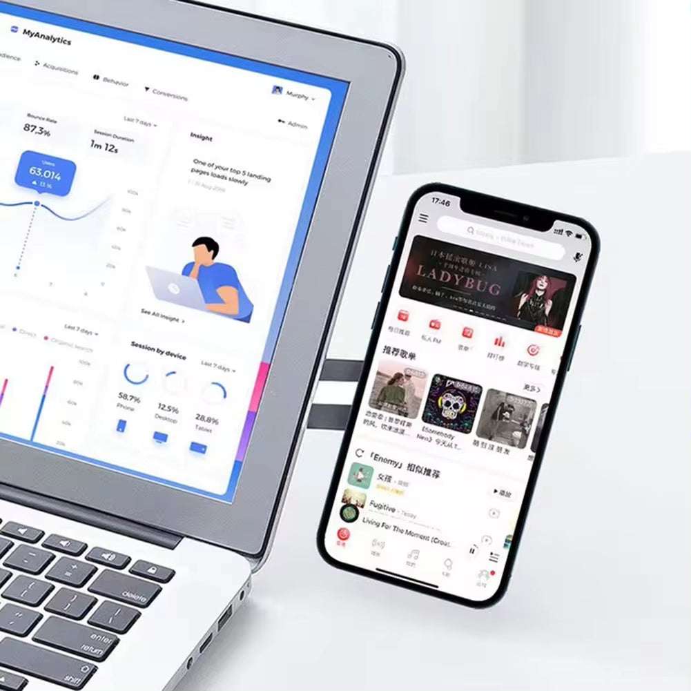 Support de téléphone magnétique en métal pour ordinateur portable et écran, fixation latérale pour Tesla, iPhone et PC.