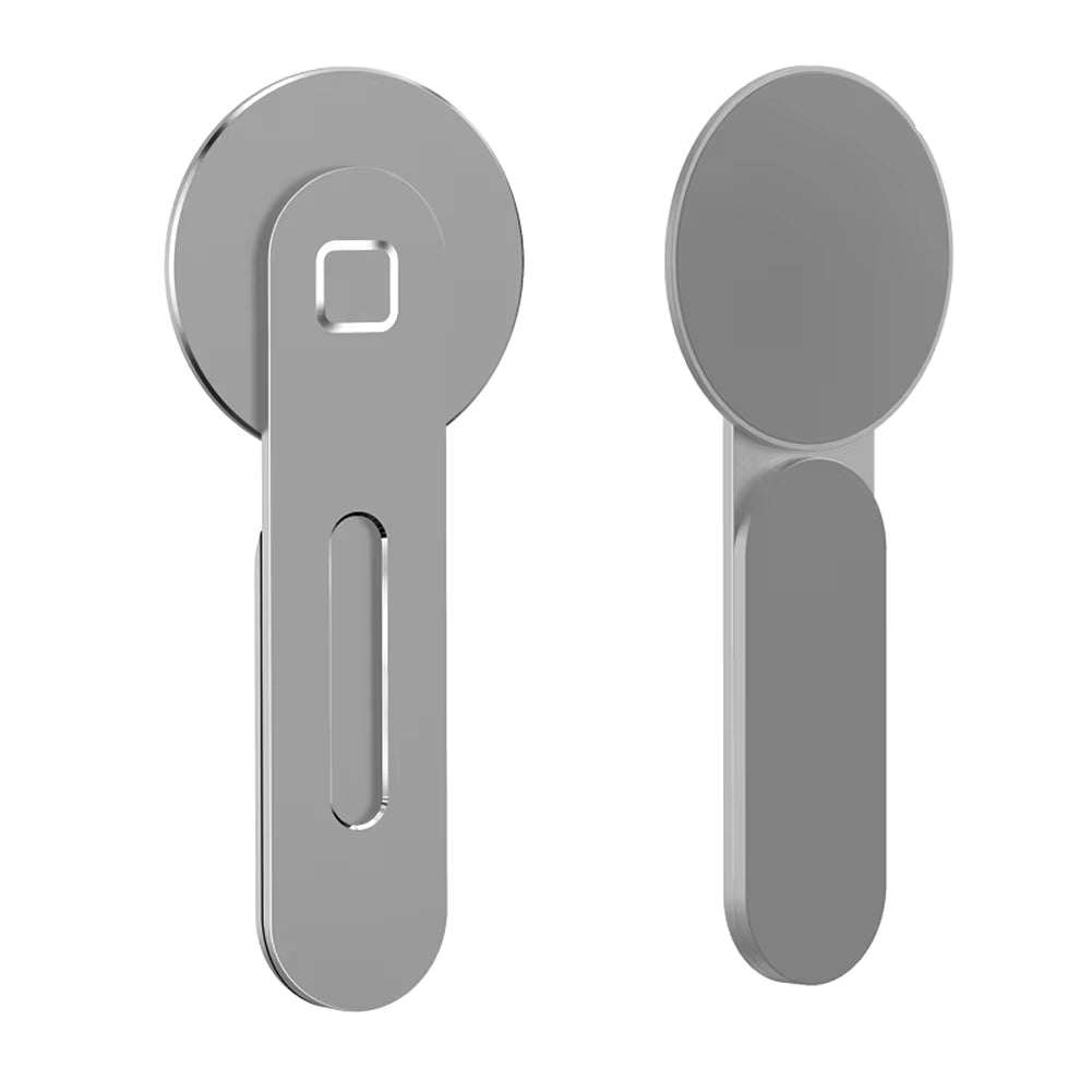 Support magnétique en métal pour téléphone, compatible Tesla, iPhone et PC, avec fixation latérale pour bureau ou voiture.