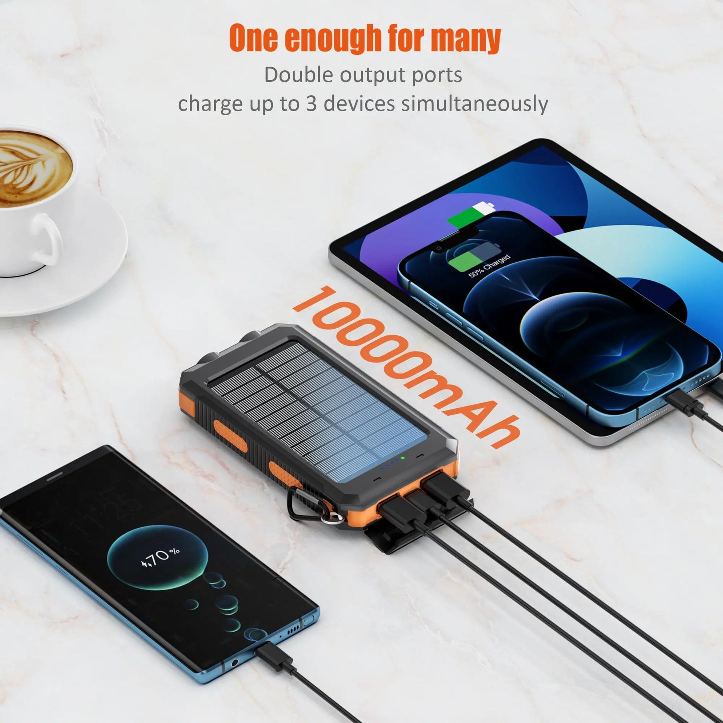 10,000mAh Solar Power Bank