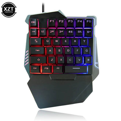 Clavier mécanique gamer USB compact à une main, portable, 35 touches, ergonomique, clavier filaire pour jeux vidéo.