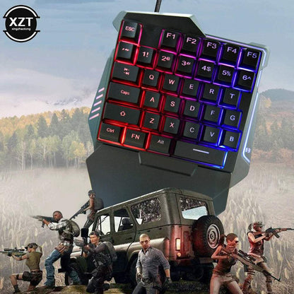 Clavier mécanique de jeu portable à une main, 35 touches, clavier filaire compact et ergonomique pour gaming.