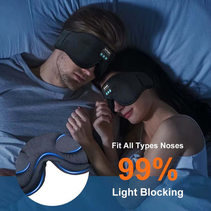 Masque de sommeil 3D DreamTune avec casque Bluetooth sans fil et couvre-yeux réglable, conçu pour un sommeil confortable.
