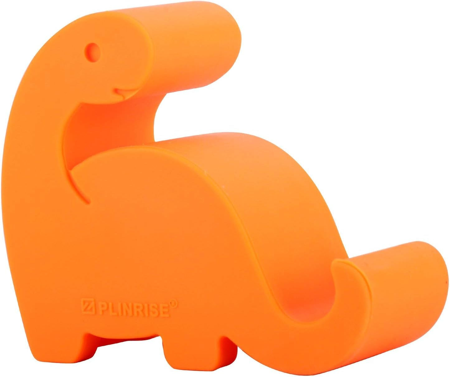 Support de téléphone en silicone dinosaure Plinrise Animal, orange, pour bureau, fixation pour téléphone et tablette, 3 pouces.