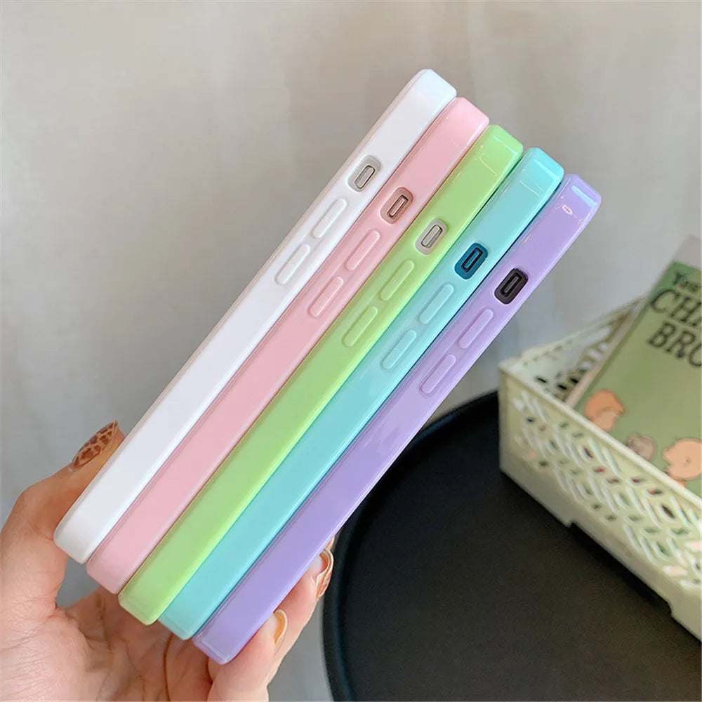 Coque en silicone transparente et antichoc pour iPhone 11 à 17, protection arrière solide, marque Ma boutique.