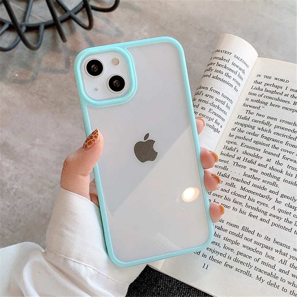 Coque en silicone transparente Candy Shockproof pour iPhone 11 à 17, protection arrière robuste, marque Ma boutique.