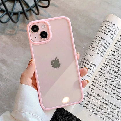 Coque en silicone transparente Candy Shockproof pour iPhone 11 à 17, protection arrière résistante et bumper antichoc.