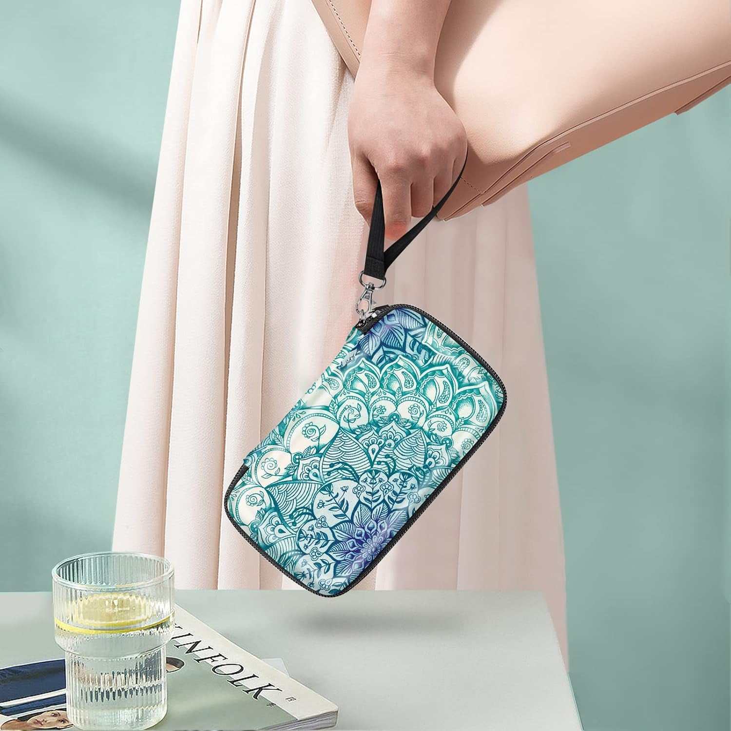 Étui de protection en coque dure vert émeraude pour caméra Kodak Step, Mini 2 HD, Printomatic ou Smile avec poche intérieure.